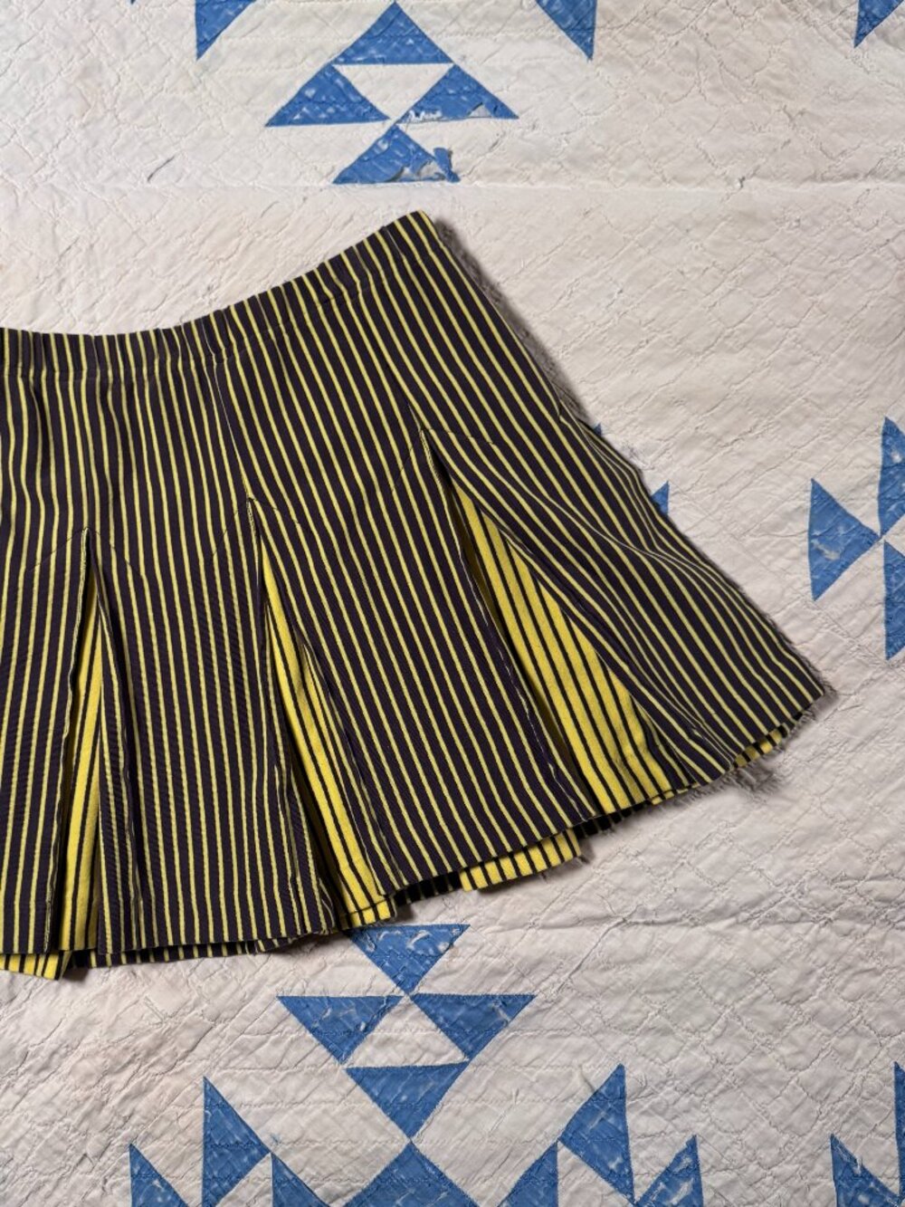 Fashion Brand Company Striped Brown/Yellow Tencel Cheer Skirt